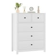 thumbnail image 3 of Commode 5 Tiroirs pour Chambre à Coucher, Commode Moderne Haute avec Tiroirs de Rangement, Commodes en Bois pour Chambre, Entrée, Couloir, Bureau à Domicile, 3 of 8