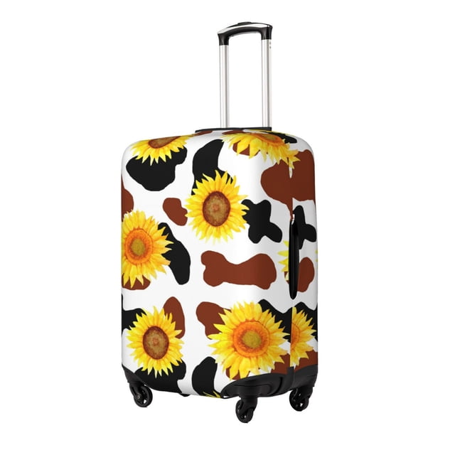 Fotbe Sunflower Cow Funda Protectora para Equipaje, Antirrayones y Resistente a la Suciedad, Compatible con Maletas de 18 a 32 Pulgadas-Large
