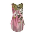 thumbnail image 4 of Xyxonk Tank Top for Women Plus Size V Neck Sleeveless Tops Casual Swing Flowy Pleated Floral Printed Tops To Wear with Leggings Pink 5XL, 4 of 4