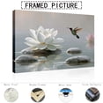 thumbnail image 3 of Lotus and hummingbird wall art canvas decorative frame, spa-inspired yoga Zen-inspired tranquil wellness home decor., 3 of 10