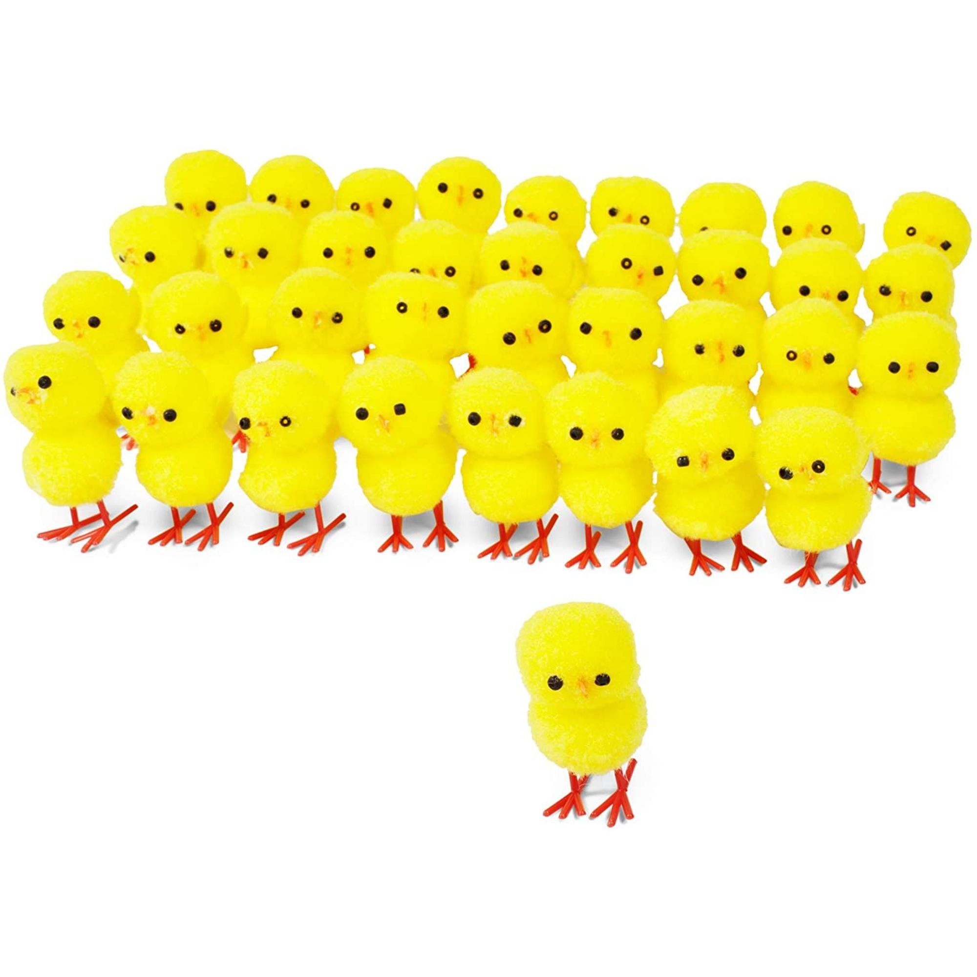 30 PACK YELLOW MINI EASTER CHICKS BONNET DECORATIONS CRAFTS PARTY CAKE TOPPERS