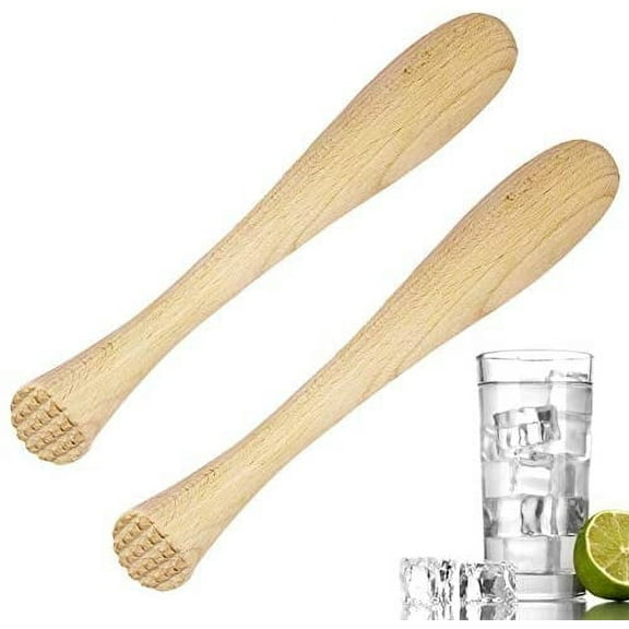 Set of 2, Cocktail Muddler Wood Bar Muddler, DaKuan Wooden Cocktail Muddler for Making Cocktails and Juice Drinks Tools7.87 in/ 20 cm