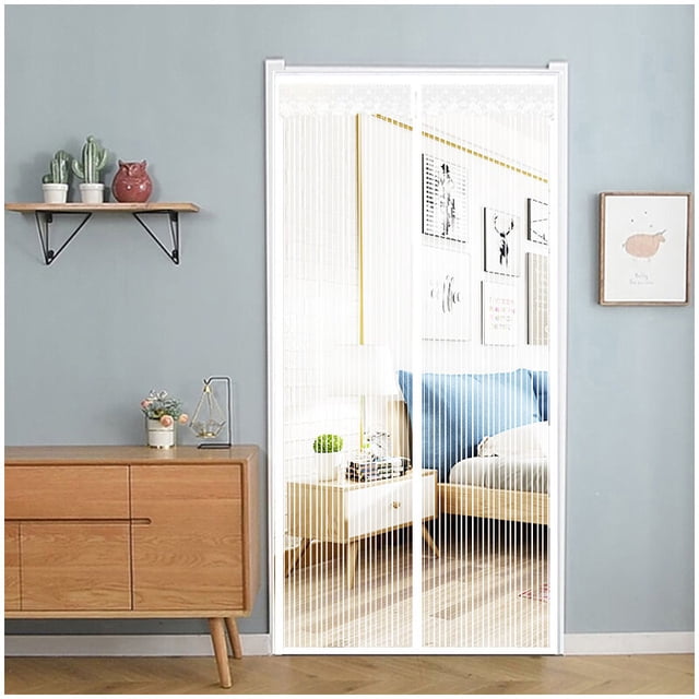 Imán exterior deslizante Cortina de puerta magnética Mosquitera Repelente de mosquitos con imanes Mosquiteras de ventana para puertas de balcón Automáticamente magnéticas (150 x 220 cm, JAMW Sencillez
