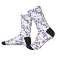 thumbnail image 2 of Bingfone Compression Socks for Women and Men Long Socks for Running Athletic Cycling Nurse- Lavender Flowers, 2 of 7
