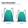 thumbnail image 2 of Kdxio Green Turquoise Teal Print Drawstring Backpack Bag,Waterproof Draw String Back Sack, Gym Drawstring Bags Swim Bag For Unisex, 2 of 5