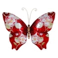 thumbnail image 4 of Eangee Home Design Butterfly Wall Decor Red With Flowers, Capiz and Metal, Indoor / Outdoor Safe, 18x1x13 Inches, 4 of 5