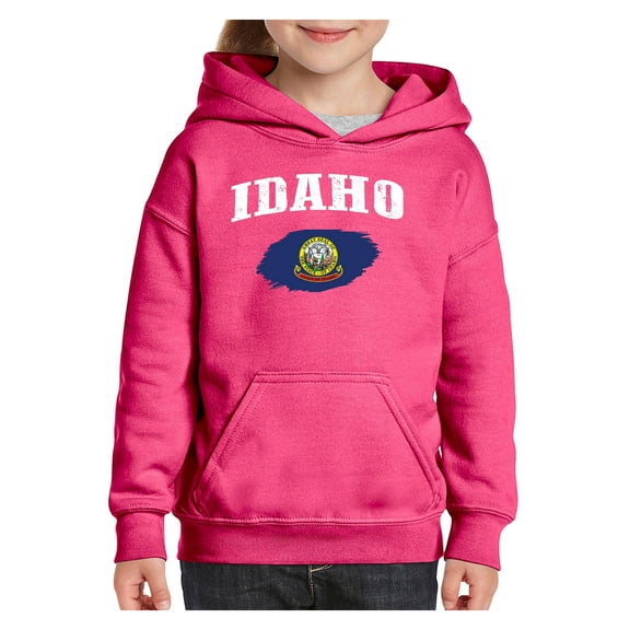 MmF - Big Girls Hoodies and Sweatshirts, up to Big Girls Size 24 - Idaho Flag