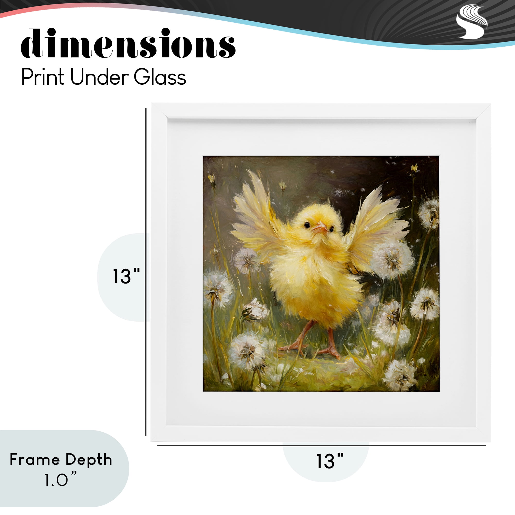 Stupell Industries Free As A Peep Chick White Framed Print Under Glass, design by Tina LeCour