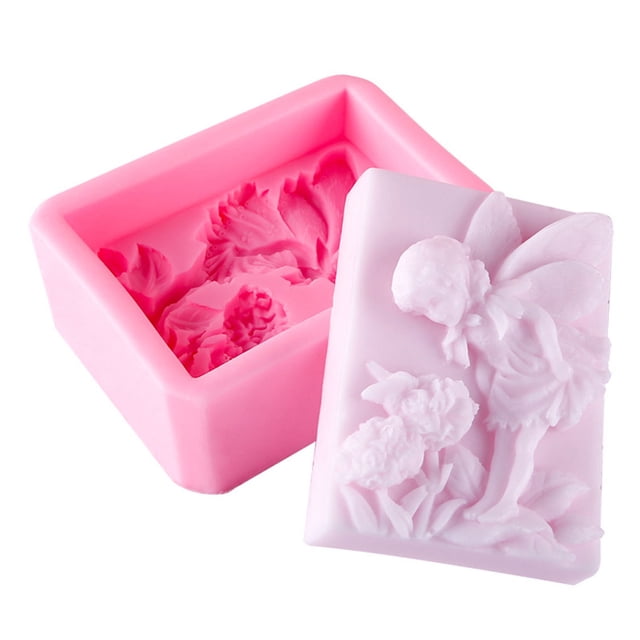 pitrice Soap Mold Craftsmanship Chocolate Making Home Accessories Handmade Soaps Silicone Mould Angel Shape Flower Pattern DIY Prop 1Set