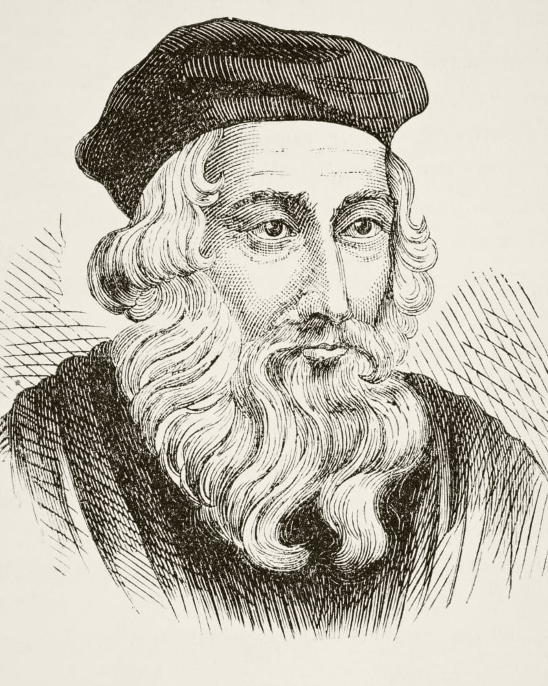John Wycliffe Circa 1325 To 1384 English Theologian Reformist And Translator From The National And Domestic History Of England By William Aubrey Published London Circa 1890 Canvas Art - Ken Welsh Des