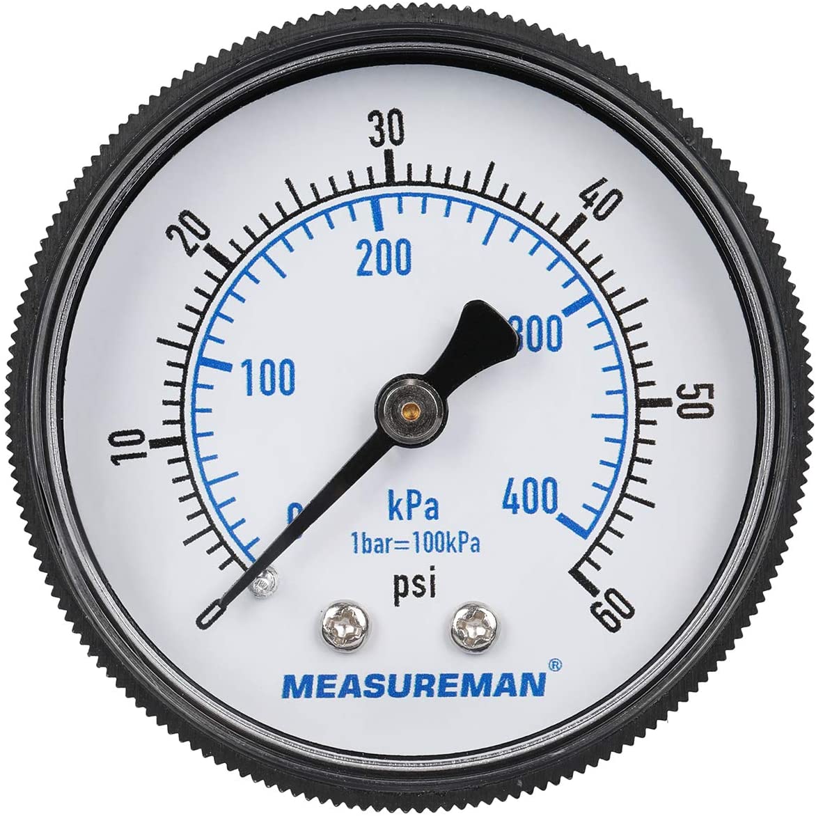 Measureman 2" Swimming Pool Pressure Gauge, 1/4" NPT Back Mount, 060psi