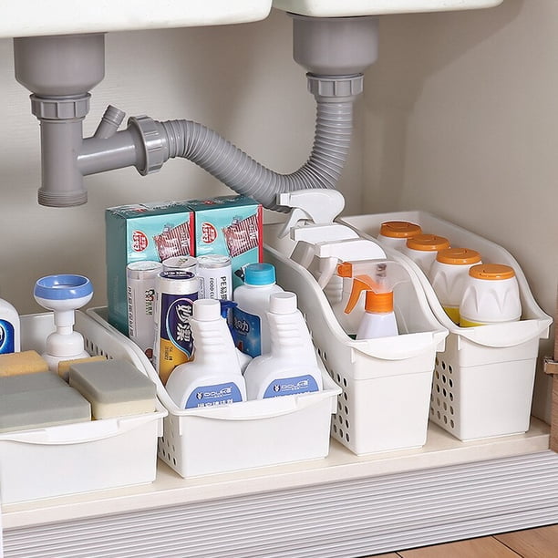 Kitchen Sundry Storage Case Desktop Kitchen Organizer Box Refrigerator Bottle Vegetable Storage Container Makeup Basketwidth whiteChina He Qiyong unisex