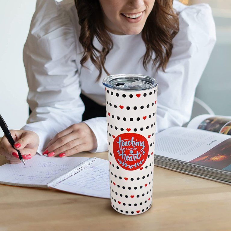 Teacher Tumbler | 20oz Stainless Steel Cup with Lid and Straw