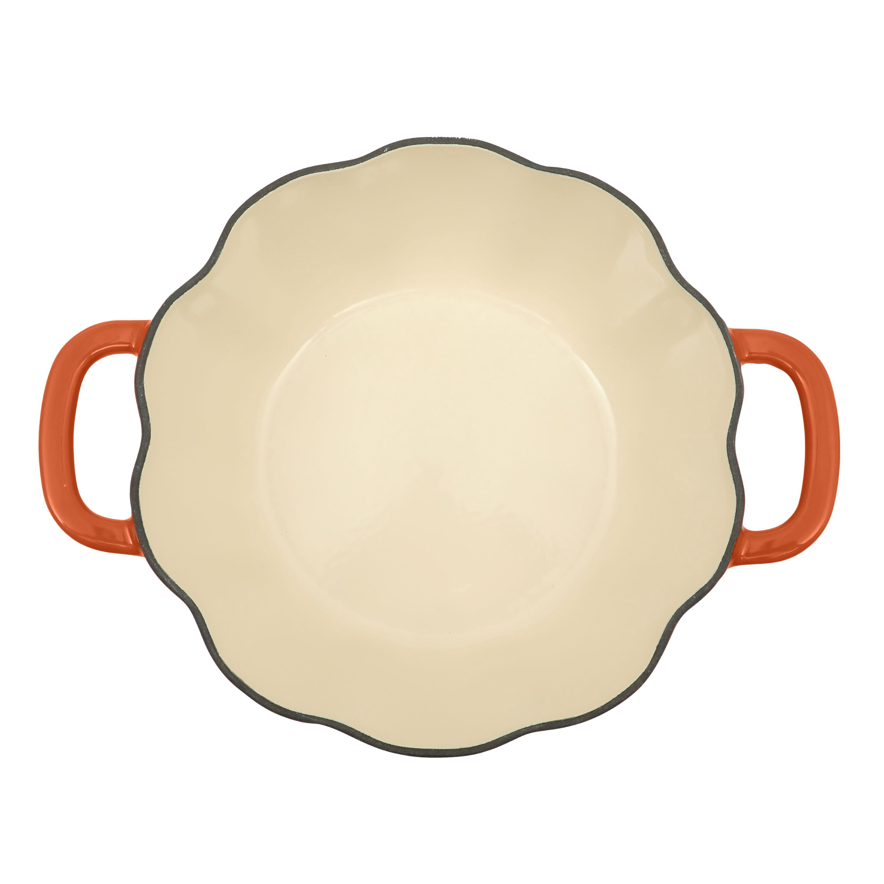 The Pioneer Woman 3.5-Quart Pumpkin Enameled Cast Iron Dutch Oven, Orange
