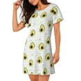 thumbnail image 2 of Yiaed Avocado of a Hear Print Women's Loose-Fit Short Sleeve Nightgown, Soft and Comfortable Sleep Dress for Relaxation and Sleepwear, 2 of 6
