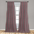 thumbnail image 5 of Ambesonne Retro Curtains, Country Style Checkered, Pair of 28"x63", Dark Coral Teal Beige, 5 of 5
