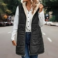 thumbnail image 5 of Hvyesh Womens 2025 Fall Reversible Vests Warm Sleeveless Fleece Jacket Zip Up Hoodie Pockets Long Coat Outerwear Dressy Hoodies Gilet B-Black,5XL, 5 of 6