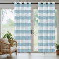 thumbnail image 4 of Blue Striped Outdoor Curtains for Patio Waterproof, Windproof Privacy Curtains with Weighted Bottom, Rustic Farmhouse Stripes Outside Drapes for Picnic Garage Backyard Cabana 54"x108" 2 Panel, 4 of 8