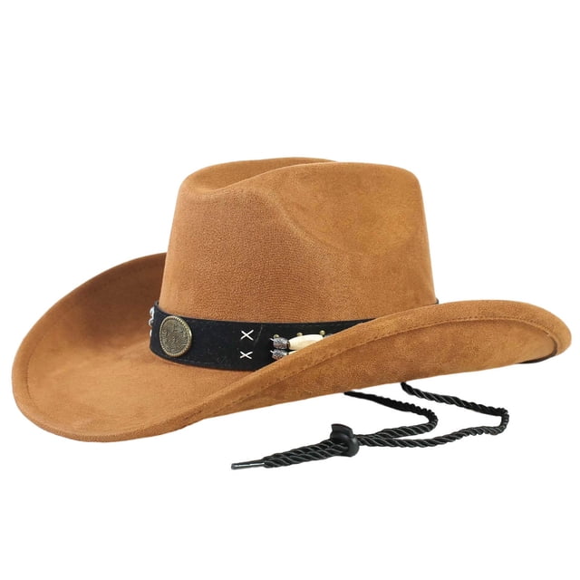 Chapeau de Cowboy Western Style Classique Jazz Soleil pour Occasions Extérieures avec Port Polyvalent