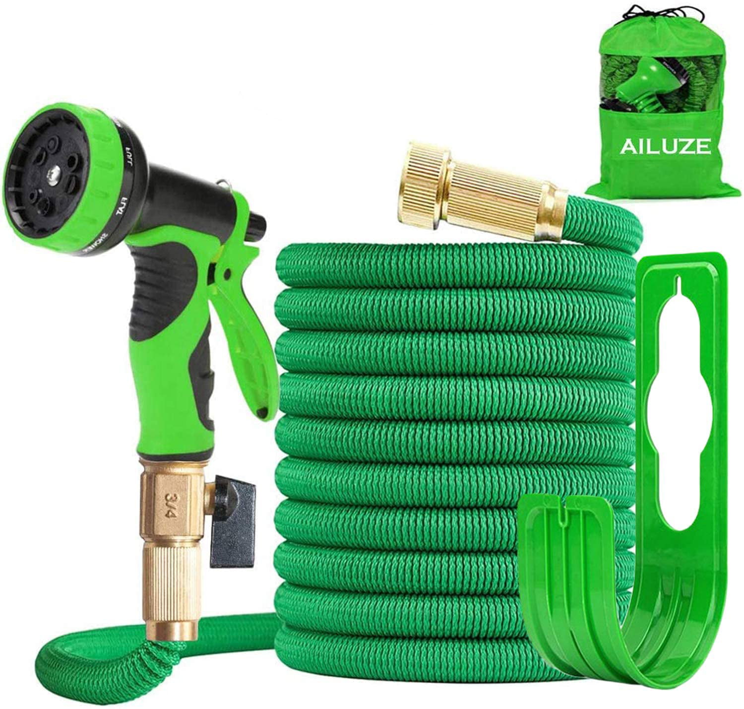 50ft Garden Hose,Expanding Garden Water Hose Pipe with 7 Function Spray Gun,3 Times Expandable Watering Hose,Flexible Magic Hose Anti-Leakage Lightweight Easy Storage Green 