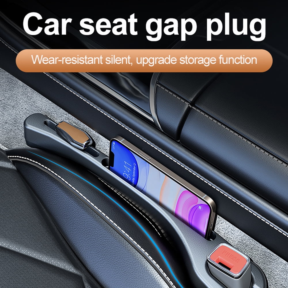 2PCS Car Seat Gap Filler Organizer, Car Seat Gap Organizer to Block Falling of Essential Items, Car Side Seat Gap Filler for Car, Universal Car Gap Filler for Cars, SUVs & Trucks - BEIGE