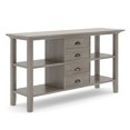 thumbnail image 1 of SIMPLIHOME Redmond SOLID WOOD 54 inch Wide Rustic Console Sofa Table in Distressed Grey with Storage, 4 Drawers and 4 Shelves, for the Living Room Entryway and Bedroom, 1 of 5