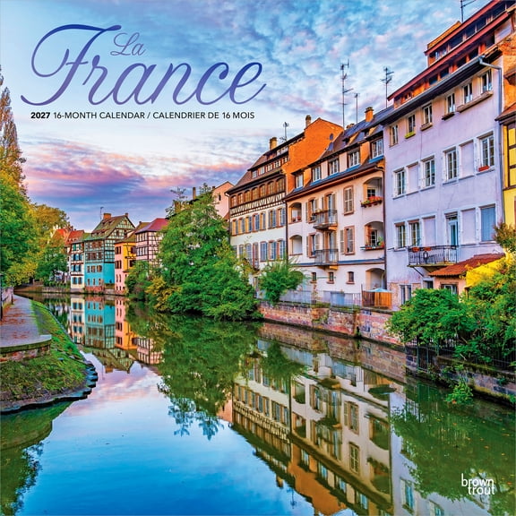 France | 2027 12x24" (Hanging) Wall Calendar | Foil Stamped Cover | Plastic-Free