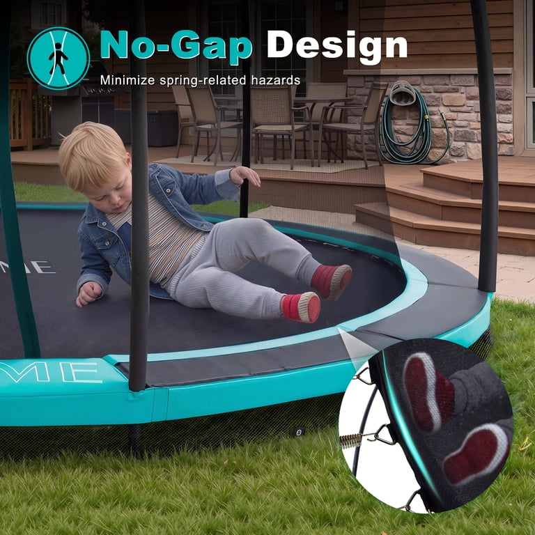 ExacMe No-Gap Design 14 12 10 8FT In-Ground Trampoline for Kids