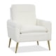 thumbnail image 2 of Sillón Tapizado Moderno Costway 75 x 74 x 87 cm Blanco con Patas Metálicas Cónicas, 2 of 9