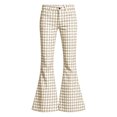 thumbnail image 4 of Curuila Child Girls Flared Pants With Pocket High Waist Plaid Print Pants For Girls Loose Fit Fashion Jogger Trousers Size 5-6 Years, 4 of 6