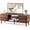 Rust Brown, variant on EDX Retro-Modern TV Stand, Mid-Century Media Console with Soft-Close Cabinets & Adjustable Shelves, Engineered Wood TV Cabinet for 50-65 Inch TVs, Natural