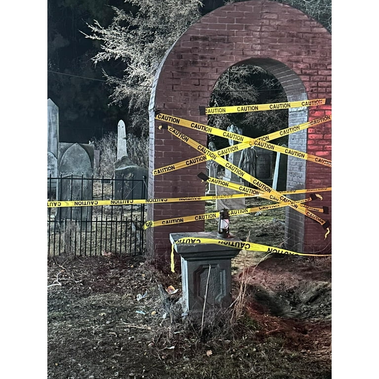 AGCAN 2 Rolls Halloween Caution Tape, 3 Inch x 328FT Hazard Tape, Bold Black & Bright Color Warning Tape for Halloween Party Decor, Haunted House, Indoor Outdoor Spooky Prop