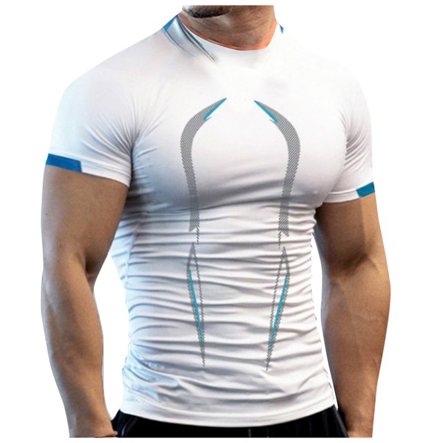 Men's Short-Sleeved Tight-Fitting Breathable Quick-Drying Clothes Fitness Sports Training Clothes Men's T-ShirtsXL
