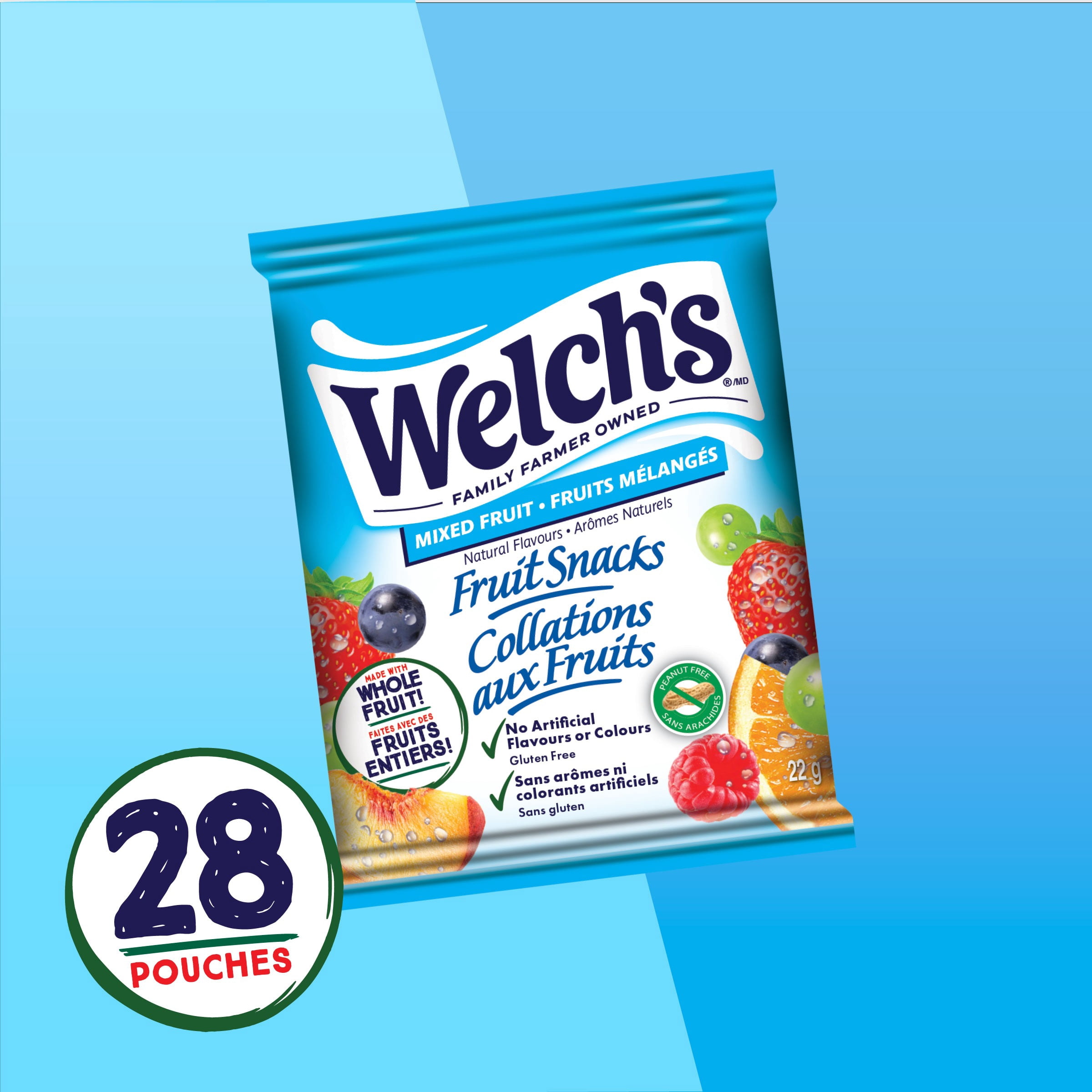 Welch's Fruit Snacks, Mixed Fruit, 28 Packets Snack Box, Gluten Free