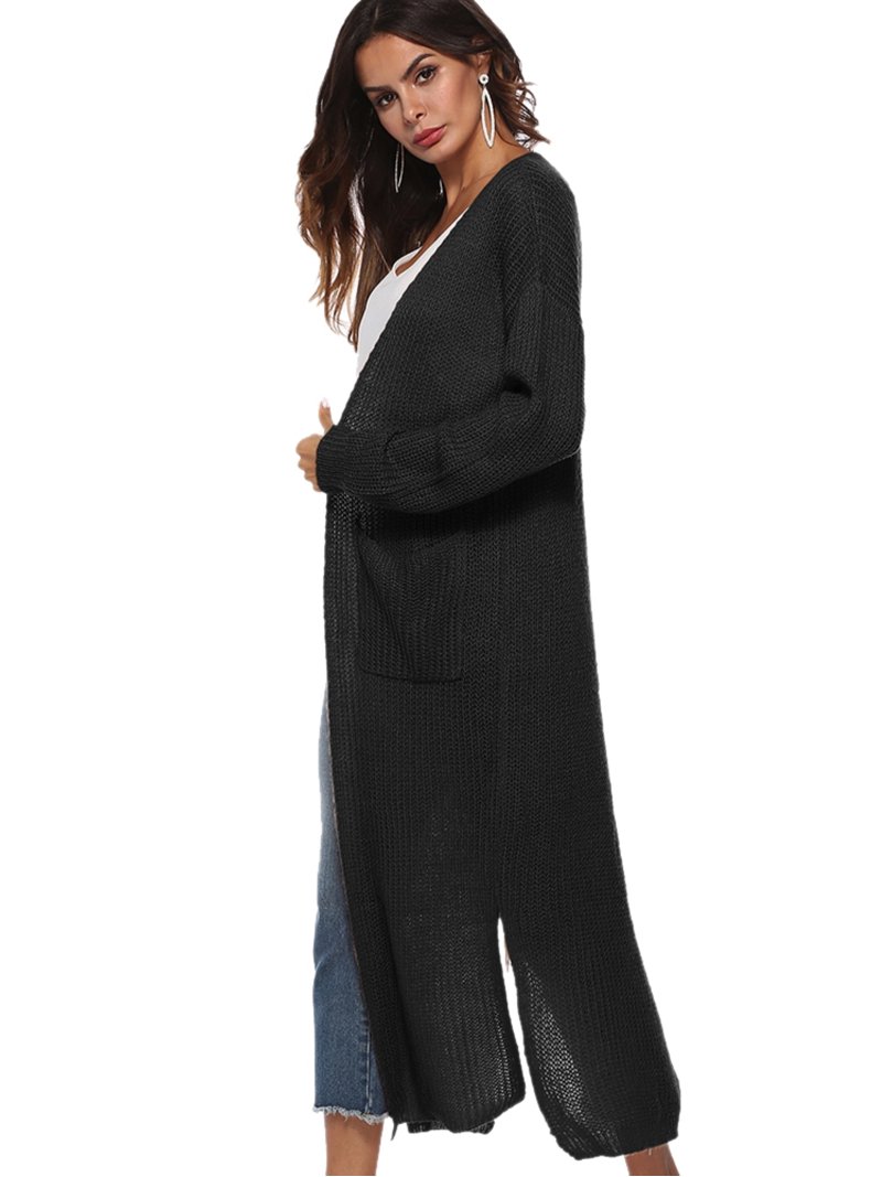 Cardigan Black Longline Duster Women's Maxi Cardigan,Casual Long