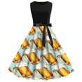thumbnail image 1 of WILLBEST Vestidos Casuales para Mujer con Curvas Vestido Informal de Verano de Manga Corta con Cuello Redondo y Cinturón Extraíble con Estampado de Oktoberfest Extra Grande, 1 of 2