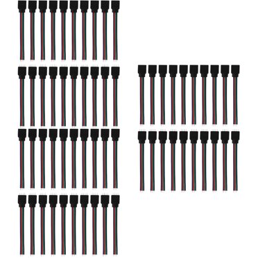 Strip Lights 120 Pcs LED Adapter Connector Wire Cable RGB Plug Abs