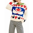 thumbnail image 2 of Suéter Tipo Túnica con Estampado de Cisne para Mujer, Cuello Redondo, Larga, Informal, Holgado, de Punto, para Otoño S, 2 of 10