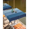 thumbnail image 2 of nqOlkjepod Blue Ombre Outdoor Tablecloth with Umbrella Hole & Zipper, Farmhouse Vintage Wooden Striped Square Table Cover 54x54 Inch, Dining Waterproof Table Cloth Protector for Patio/Party/Picnic, 2 of 7