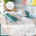 thumbnail image 2 of Teal Beige Duvet Cover Set King Size, Gradient Waves Abstract Ombre Stripes Modern 4 Piece Soft Microfiber Bedding Set with 1 Duvet Cover, 1 Flat Sheet, 2 Pillowcases, 2 of 9