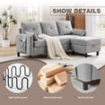 thumbnail image 5 of Soscana 4 Piece Sofa Set,Convertible Sectional Sofa Couch with Storage Ottoman and Storage Pockets, L Shaped 3 Seater+Reversible Ottoman+Loveseat+Accent Chair,Living Room Furniture Set for Apartment, 5 of 7