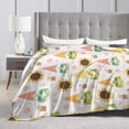 thumbnail image 5 of ZNDUO Lightweight Microfiber Bed Blanket, Sunflower Cute Elf Art Pattern Super Soft Flannel Cozy Throw Blankets, 80"x60", 5 of 8