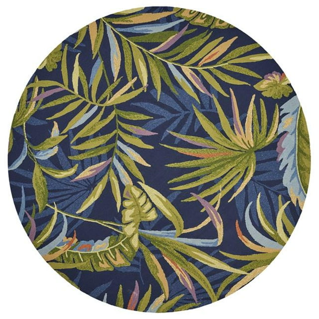 HomeRoots 354134 Tapis Rond 7 Pi. 6 Po. en Polypropylène Traité aux UV Bleu Encre