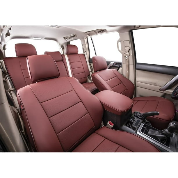 EKR Custom Fit 4Runner Car Seat Covers for Toyota 4Runner 2011 2012 2013 2014 2015 2016 2017 2018 2019 2020 2021 2022 2023 2024 2 Row Model Leather Auto Seat Covers Full Set Burgundy Walmart Business...