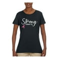 thumbnail image 2 of Wild Bobby Strong Joshua 1:9 Breast Cancer Breast Cancer Awareness Women Graphic Tee, Black, Small, 2 of 6
