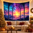 thumbnail image 3 of Mountain Lake Architectural with Structure Arch Smaller Flanking, Spooky Gothic for Gothic Decor Fans, Dark Art Decor, Halloween Gift, Tapestry Wall Hanging for Bedroom and Dorm, 3 of 7