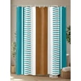 thumbnail image 4 of Fsddascl Modern Brown Teal Shower Curtain Set - Standard 72" x 72" Bathtub Curtain with 12 Hooks, Boho Contemporary Geometric Striped Waterproof Fabric Stall Shower Curtains for Bathroom/Bathtub, 4 of 6