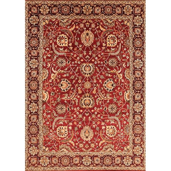 Ahgly Company Indoor Rectangle Oriental Orange Traditional Area Rugs, 2' x 5'