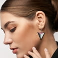 thumbnail image 6 of Triangle Gray Capiz Shell Drop Dangle Sterling Silver Earrings, 6 of 6