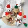 thumbnail image 2 of Oso de peluche de 15 cm con bufanda roja navideña kawaii, muñeco de peluche para niña, llavero colgante para bolso, regalo de Navidad para niños, 2 of 5
